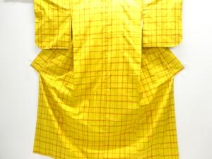 格子織り出し米沢紬着物アンサンブル